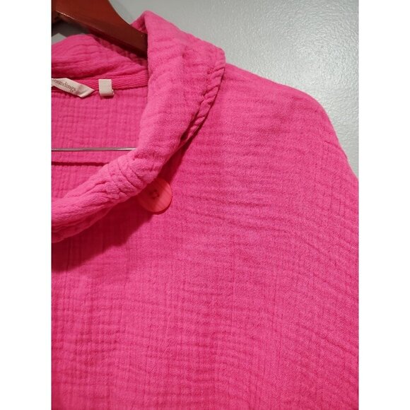 Soft Surroundings Giovinezza Tunic Top Pink Gauze Peasant Boho Slub Cotton Sz XL - Picture 6 of 13